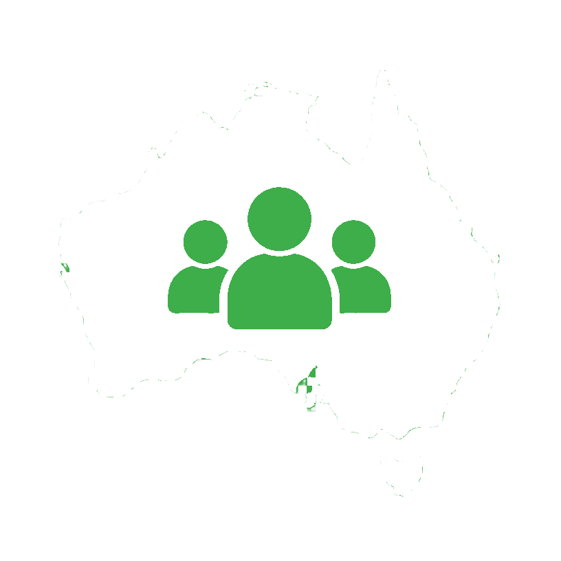 Australia map with a local team